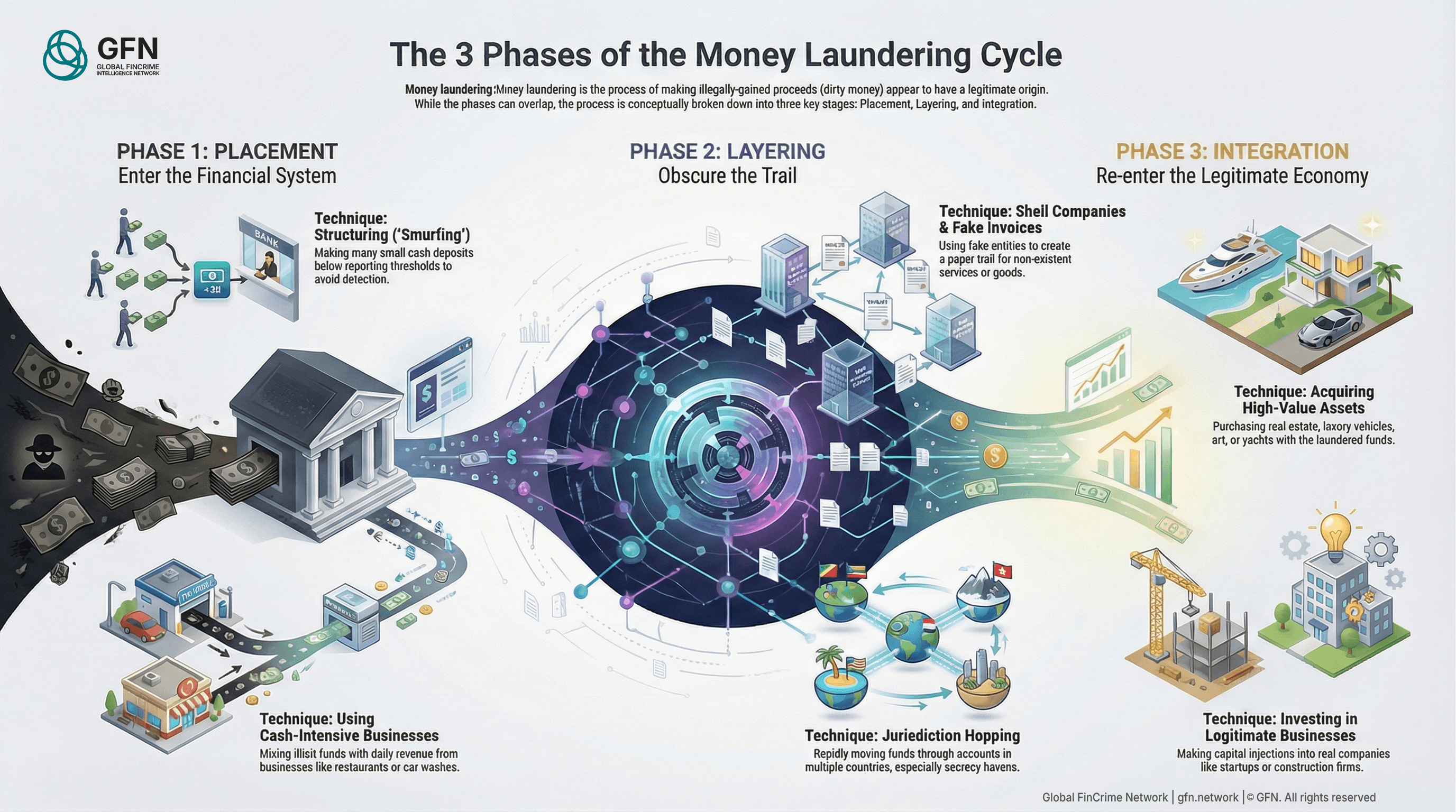 The 3 Phases of Money Laundering